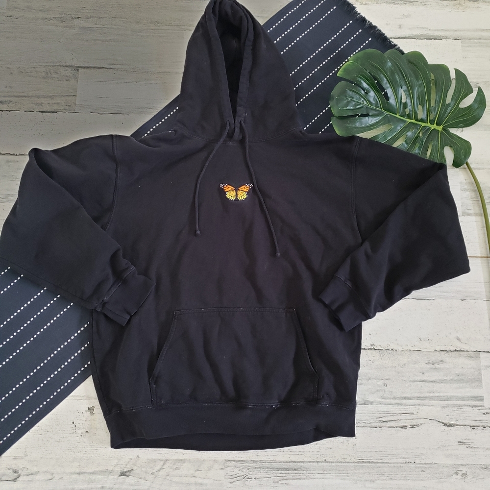 John Galt| Brandy Melville Butterfly Sweatshirt Hoodie Black